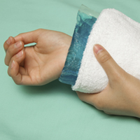 hand in ice pack